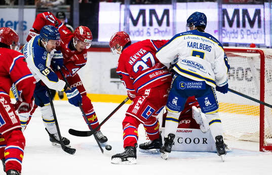 Leksands Max Veronneau och Timrås Kristian Näkyvä