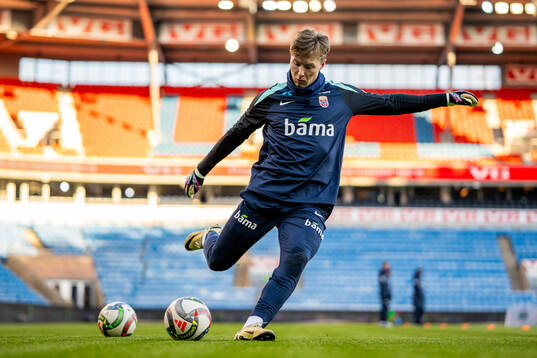 Goalkeeper Mathias Dyngeland of the Norwegian national