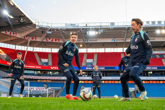 Jens Petter Hauge and Patrick Berg of the Norwegian