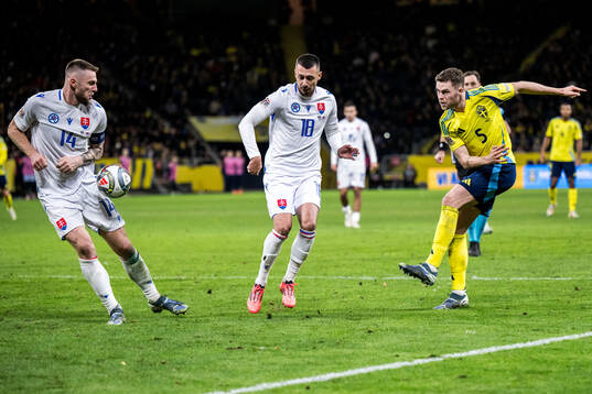 Milan Skriniar and Ivan Schranz of Slovakia and Gabriel