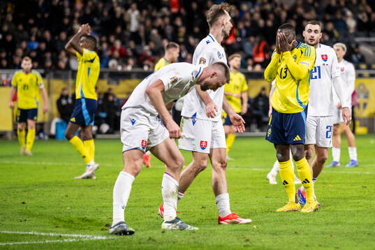 Ken Sema of Sweden looks dejected