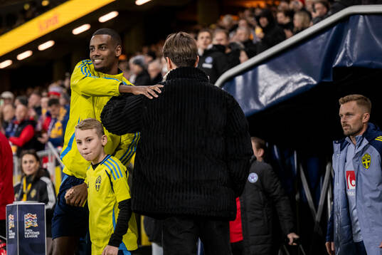 Alexander Isak of Sweden and Kristoffer Olsson