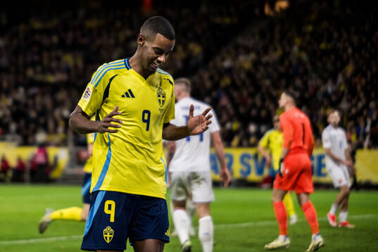 Alexander Isak of Sweden looks dejected