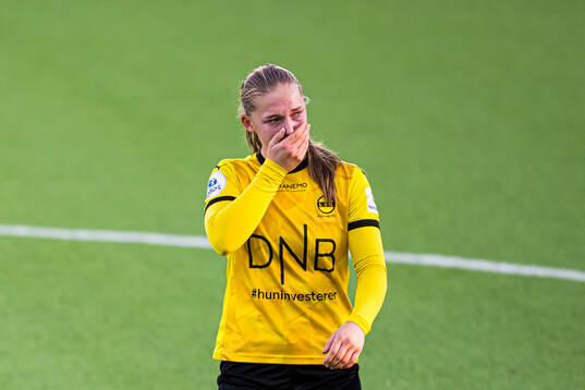 Mille Ivi Christensen of LSK Kvinner looks dejected