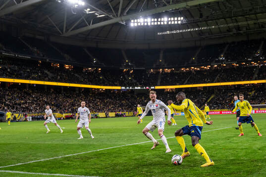 Ondrej Duda of Slovakia and Ken Sema of Sweden