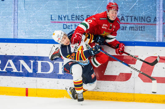 Djurgårdens Fredric Weigel och Moras Felix Johansson