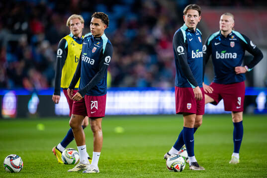 Leo Østigård, Antonio Nusa, Sander Berge and Erling Braut