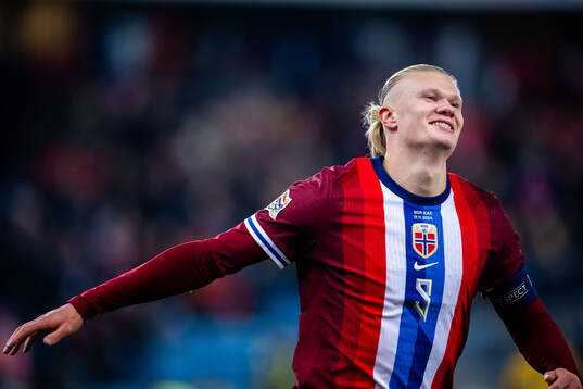Erling Braut Haaland of Norway celebrates scoring 1-0