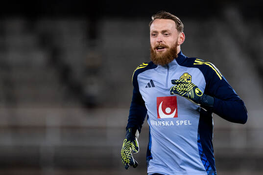 Goalkeeper Viktor Johansson of the Swedish men's football