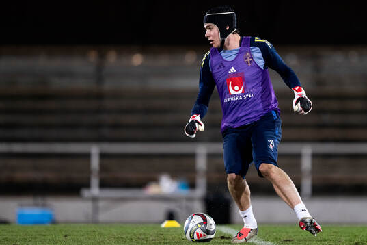 Goalkeeper Jacob Widell Zetterström of the Swedish men's
