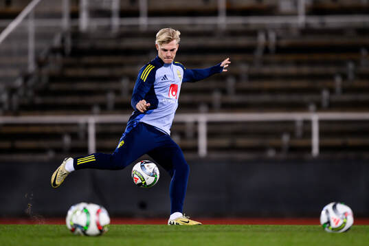 Lucas Bergvall of the Swedish men's football national team