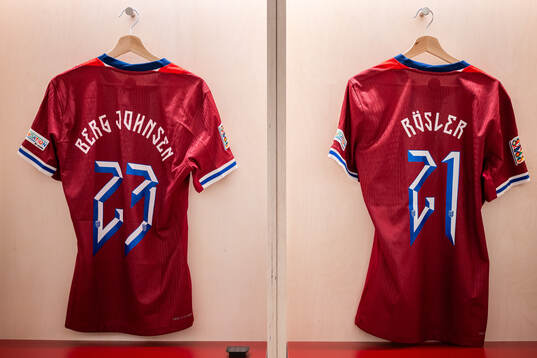 The kits of Lasse Berg Johnsen and Colin Rösler of Norway