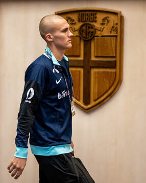 Leo Østigård of Norway arrives
