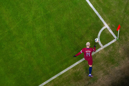 Julian Ryerson of Norway takes a corner kick
