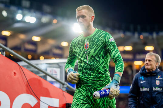 Goalkeeper Egil Selvik of Norway at half-time