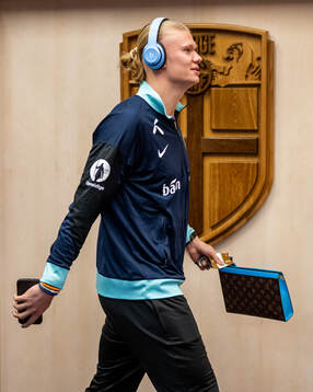 Erling Braut Haaland of Norway arrives