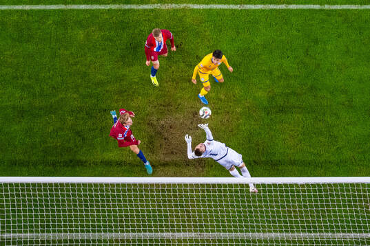 Kristian Thorstvedt and Alexander Sørloth of Norway look