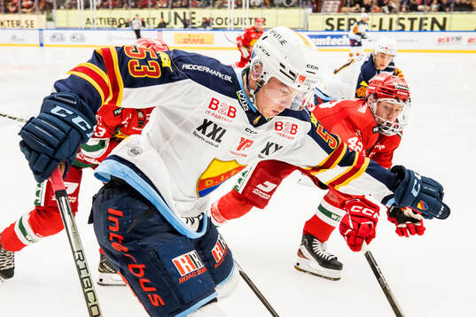 Djurgårdens David Blomgren och Moras Kalle Kratz