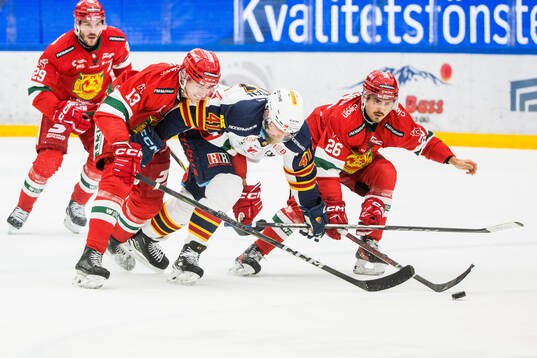 Moras Fabian Ilestedt och Djurgårdens Patrick Thoresen och
