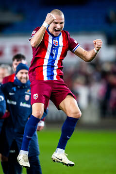 Leo Østigård of Norway celebrates