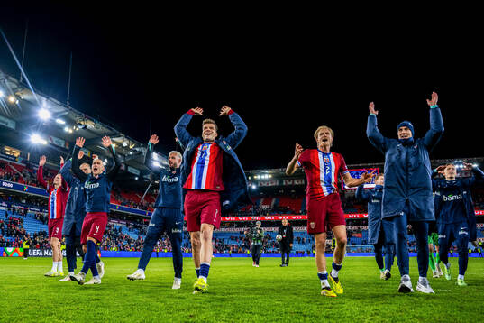 Leo Østigård, Alexander Sørloth and Morten Thorsby of