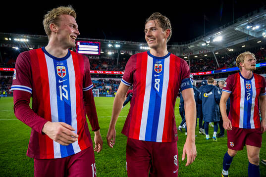 Sondre Langås and Sander Berge of Norway