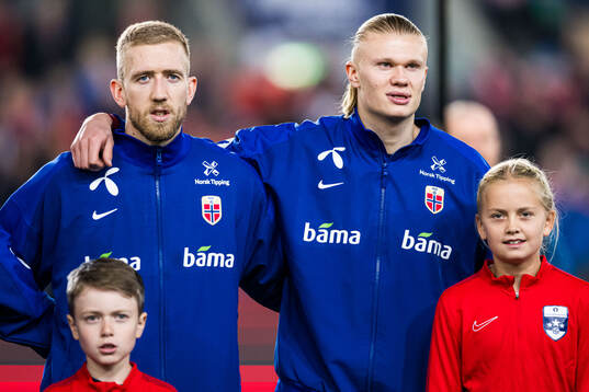 Egil Selvik and Erling Braut Haaland of Norway