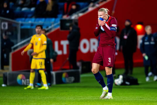 Erling Braut Haaland of Norway looks dejected