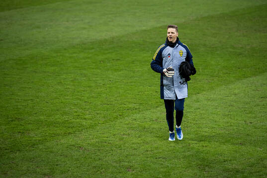 Goalkeeper coach Maths Elfvendal of the Swedish men's