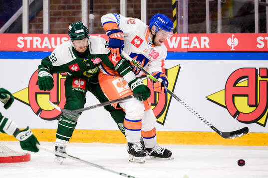 Magnus Nygren of Färjestad  and Otto Rauhala of Tappara