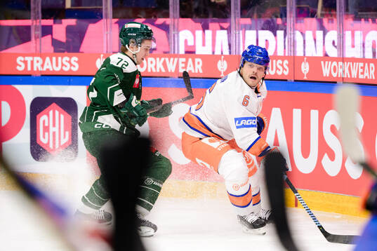 Stian Solberg of Färjestad  and Ruben Rafkin of Tappara