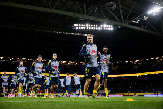 Dejan Kulusevski and Alexander Isak of Sweden