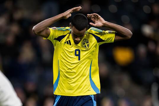 Alexander Isak of Sweden looks dejected