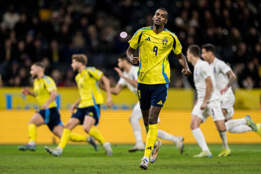 Alexander Isak of Sweden looks dejected