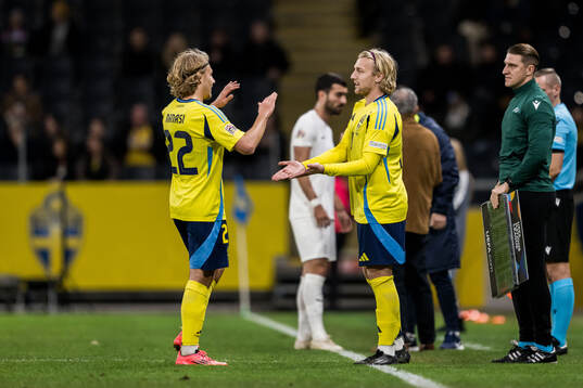 Sebastian Nanasi and Emil Forsberg of Sweden