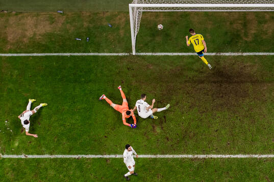 Viktor Gyökeres of Sweden celebrates