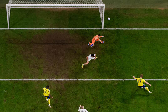 Viktor Gyökeres of Sweden scores 2-0