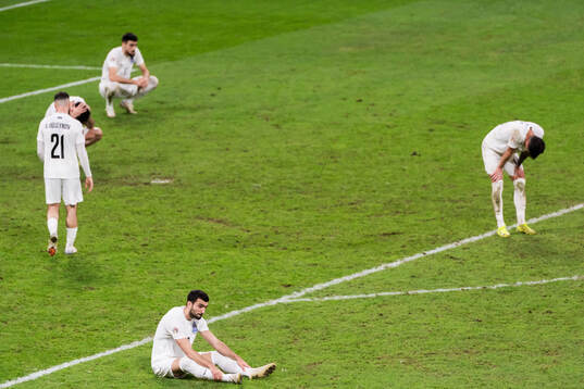 Players of Azerbaijan look dejected
