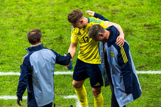 Viktor Gyökeres and Head coach Jon Dahl Tomasson of Sweden