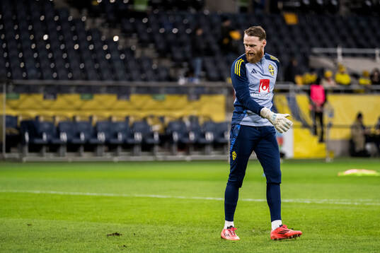 Goalkeeper Viktor Johansson of Sweden