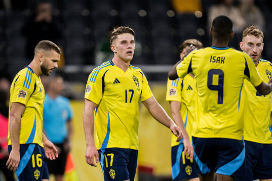 Viktor Gyökeres of Sweden celebrates