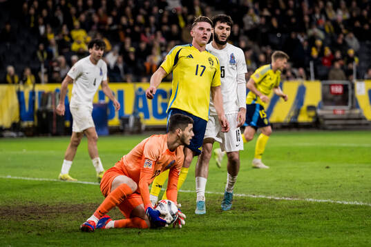 Viktor Gyökeres of Sweden looks dejected
