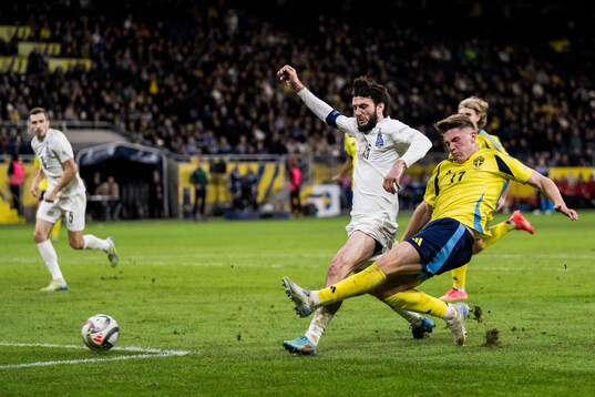 Viktor Gyökeres of Sweden scores 3-0 behind Hojjat