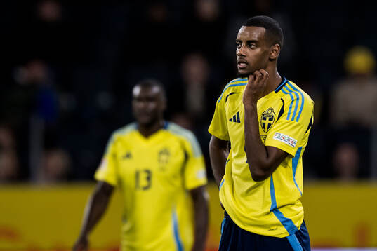 Alexander Isak of Sweden looks dejected