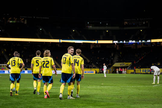 Viktor Gyökeres of Sweden celebrates