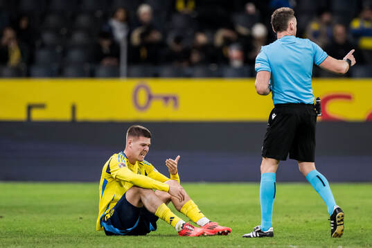 Emil Holm of Sweden in pain