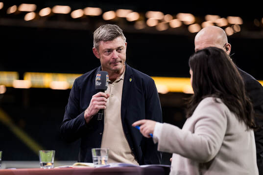 Head coach Jon Dahl Tomasson of Sweden is interviewed in