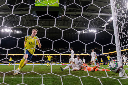 Viktor Gyökeres of Sweden celebrates
