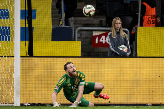 Goalkeeper Viktor Johansson of Sweden