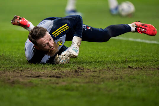 Goalkeeper Viktor Johansson of Sweden